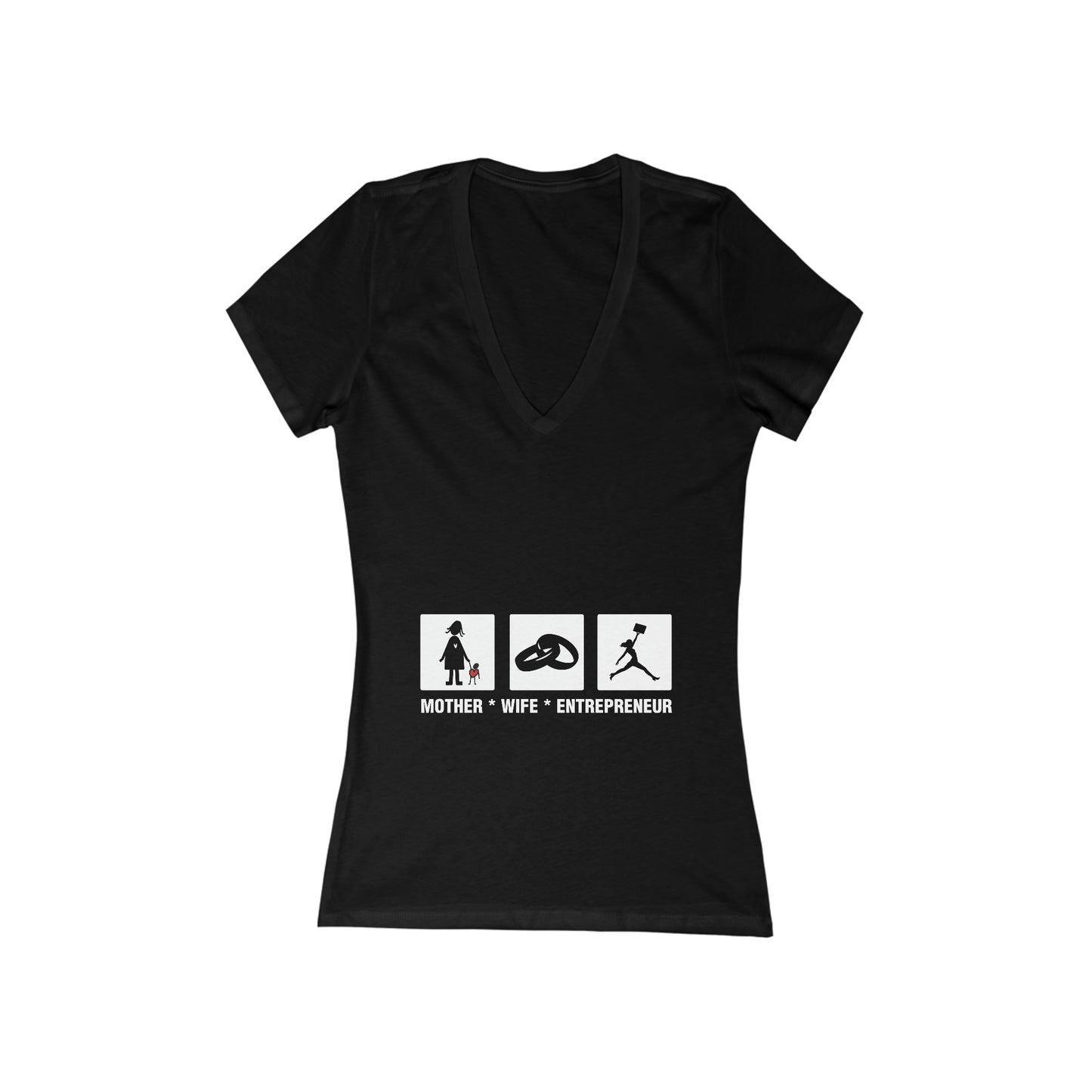 Women's Jersey Short Sleeve Deep V-Neck Tee