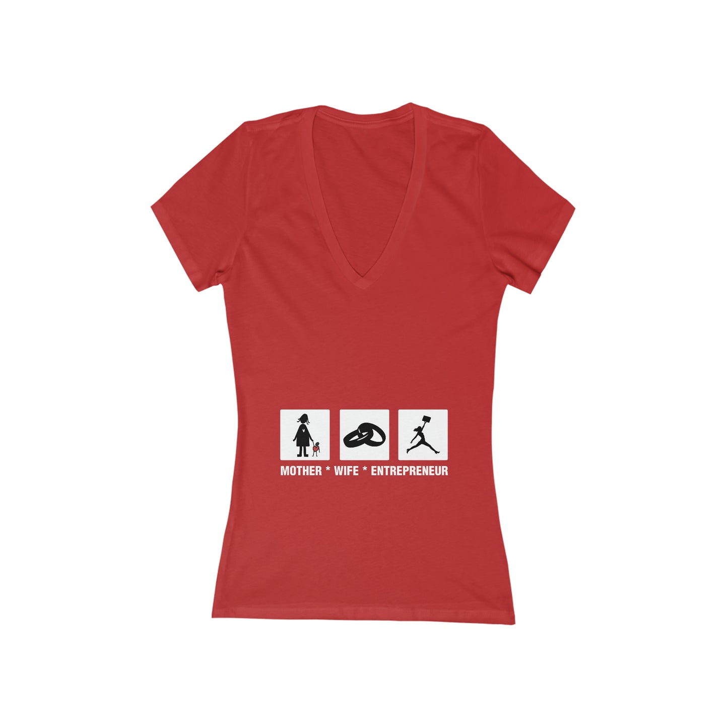 Women's Jersey Short Sleeve Deep V-Neck Tee