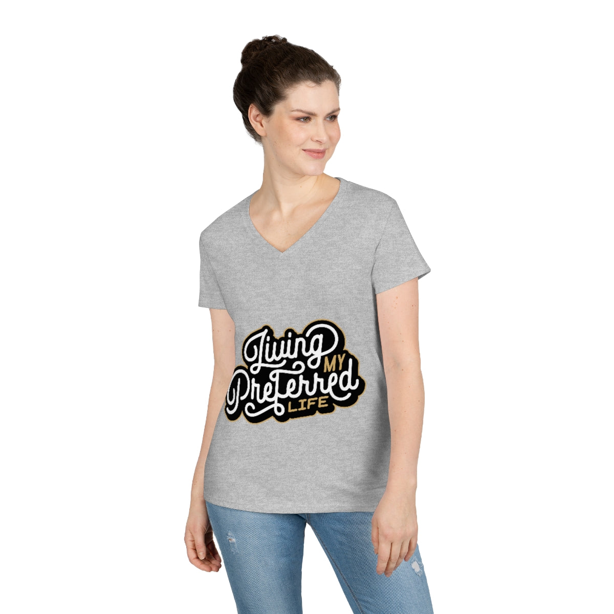 Client's Living My Preferred Life - Ladies' V-Neck T-Shirt