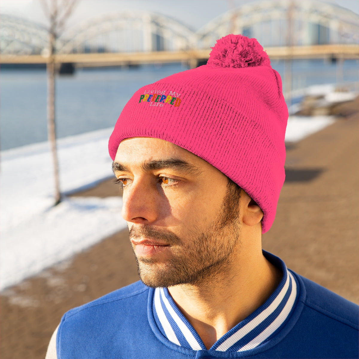 Client's Living My Preferred Life - Pom Pom Beanie