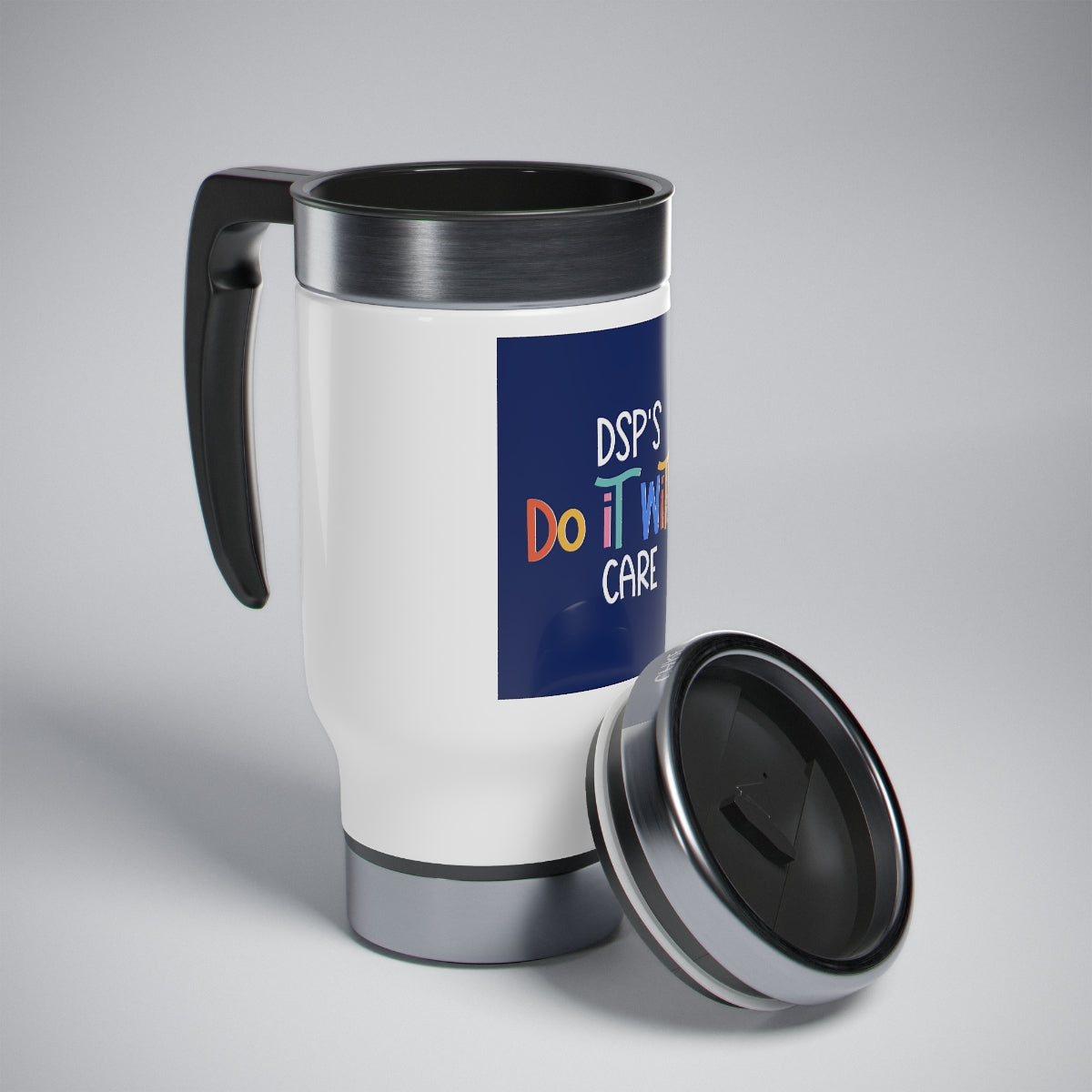 DSP - Stainless Steel Travel Mug with Handle, 14oz