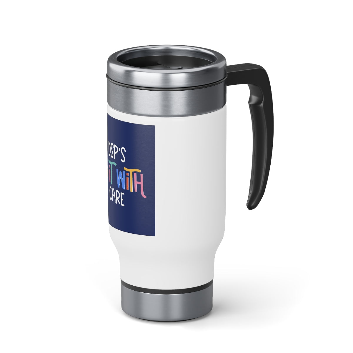 DSP - Stainless Steel Travel Mug with Handle, 14oz